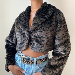 Faux Fur Brown and Black Coat